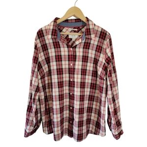 Charter Club Shirt Shop Relaxed Fit Flannel Shirt Women's Sz 16 Western Swiftie